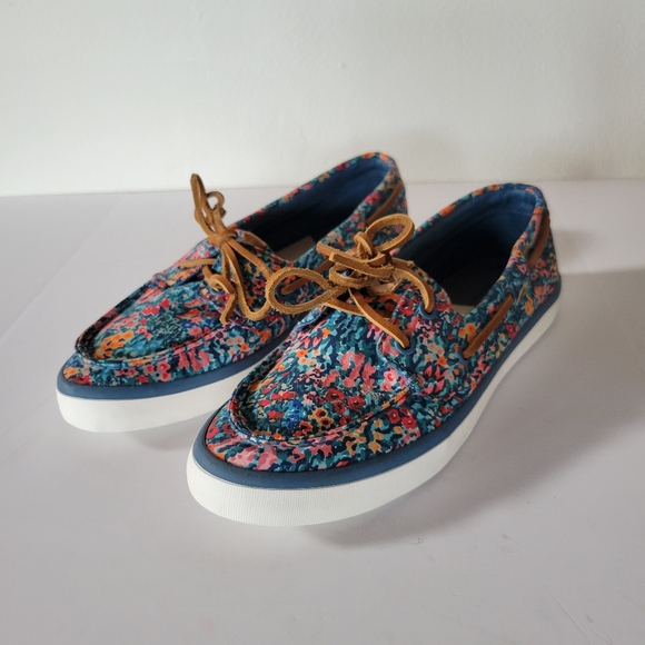 Sperry Floral Lace-up Slip-on Loafers Size 6.5 - Picture 2 of 7